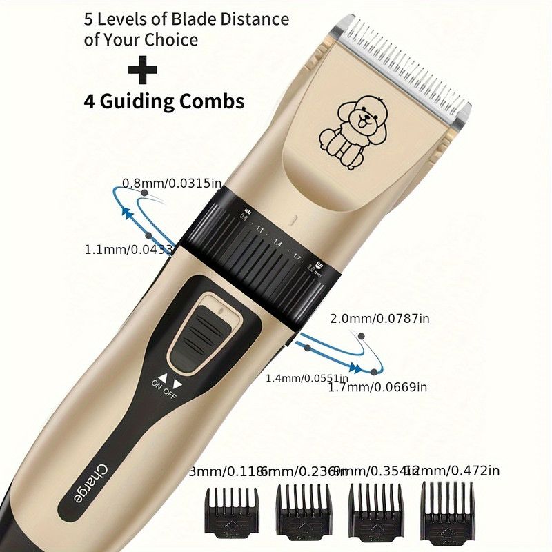 Quiet Rechargeable Pet Grooming Clipper Set | Professional Home Grooming | Dogs & Cats