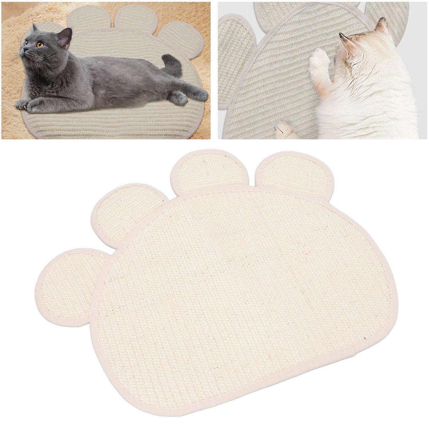 Sisal Cat Scratcher Mat | Cute Shape | Furniture-Protecting Scratch Pad