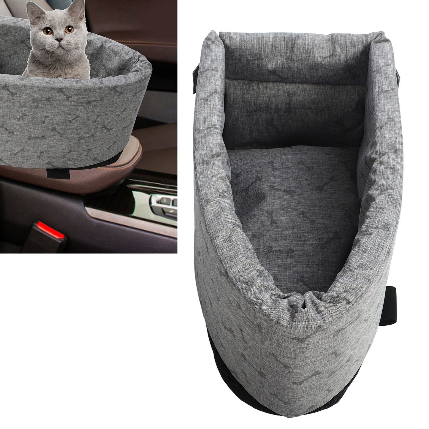 Pet Console Car Seat | Detachable | Quick Install | For Small Dogs & Cats
