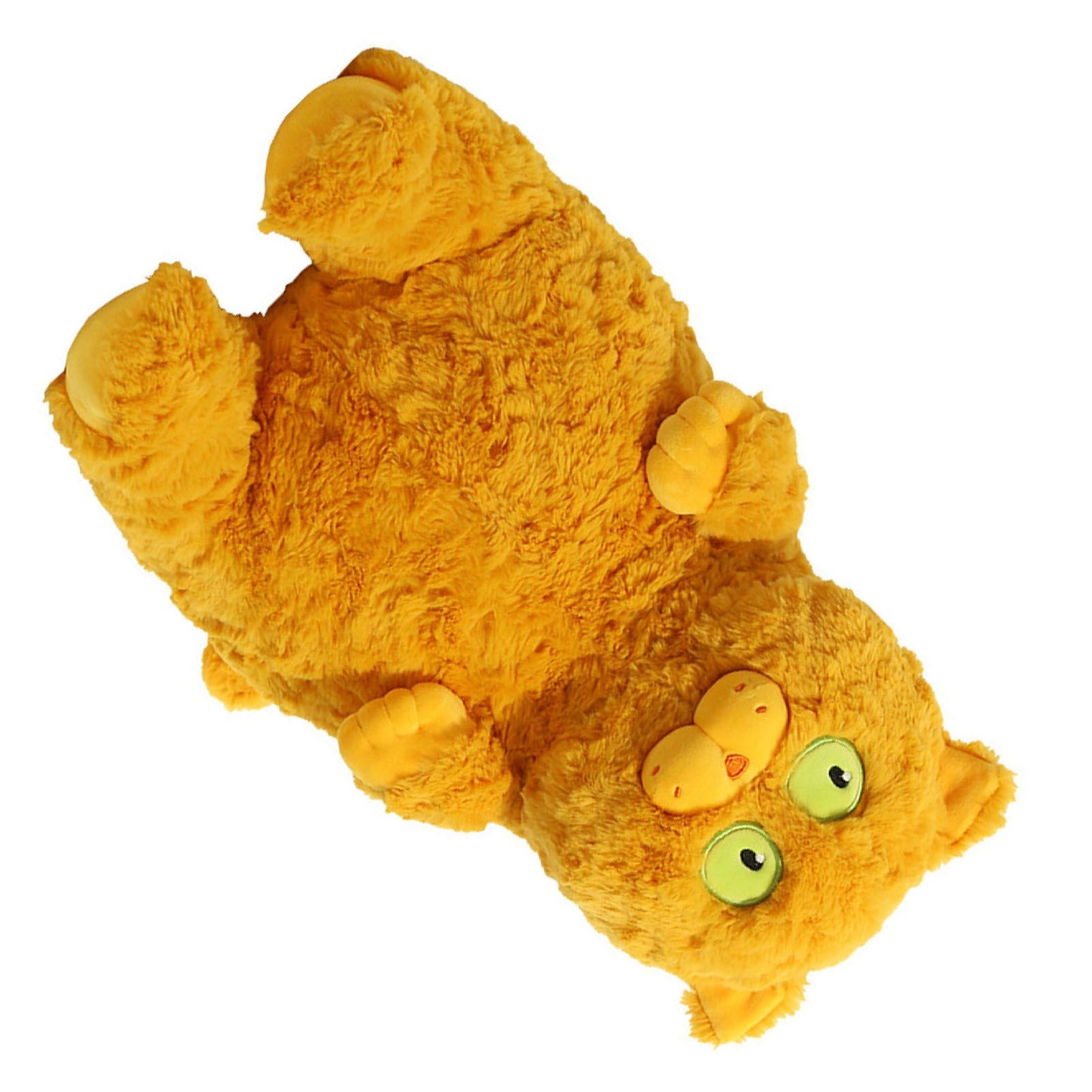 Cat Plush Toy Cute Soft Skin Friendly Fluffy Staring Short Plush Cat Hugging Sleeping Pillow for Home Brown