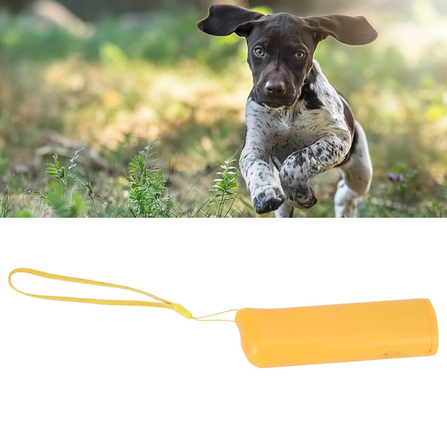 Ultrasonic Dog Trainer Device Portable Effective Dog Repeller for Barking Digging ChewingYellow