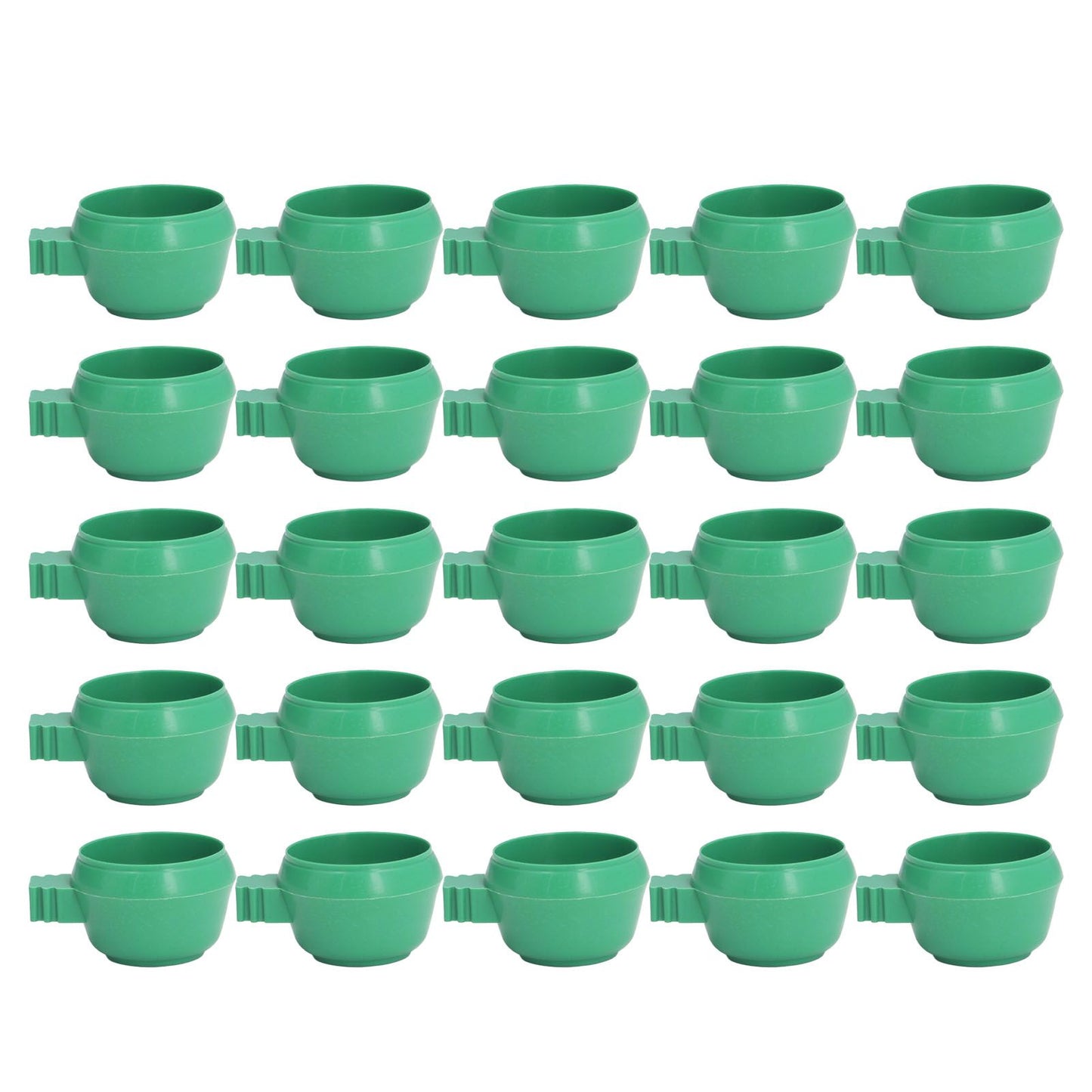 25Pcs Mini Bird Parrots Food Water Bowl Inlay Installation Round Green Parrots Small Food Water Bowl for Farms Home S