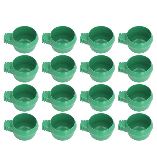 25Pcs Mini Bird Parrots Food Water Bowl Inlay Installation Round Green