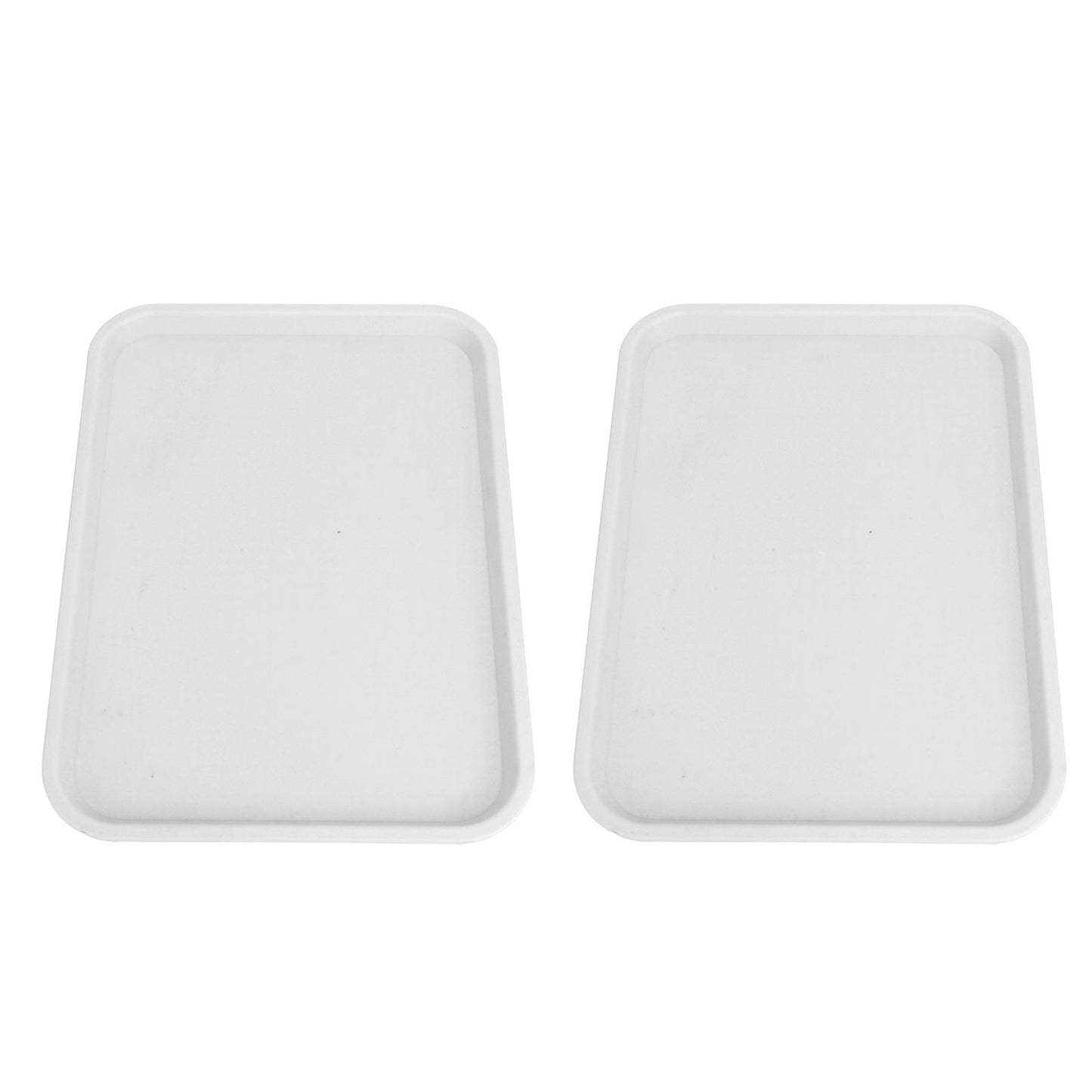 2pcs Food Tray Multifunctional Thickened Slip Resistance Chinese Fast Food Serving Tray for Dining Hall RestaurantsWhite