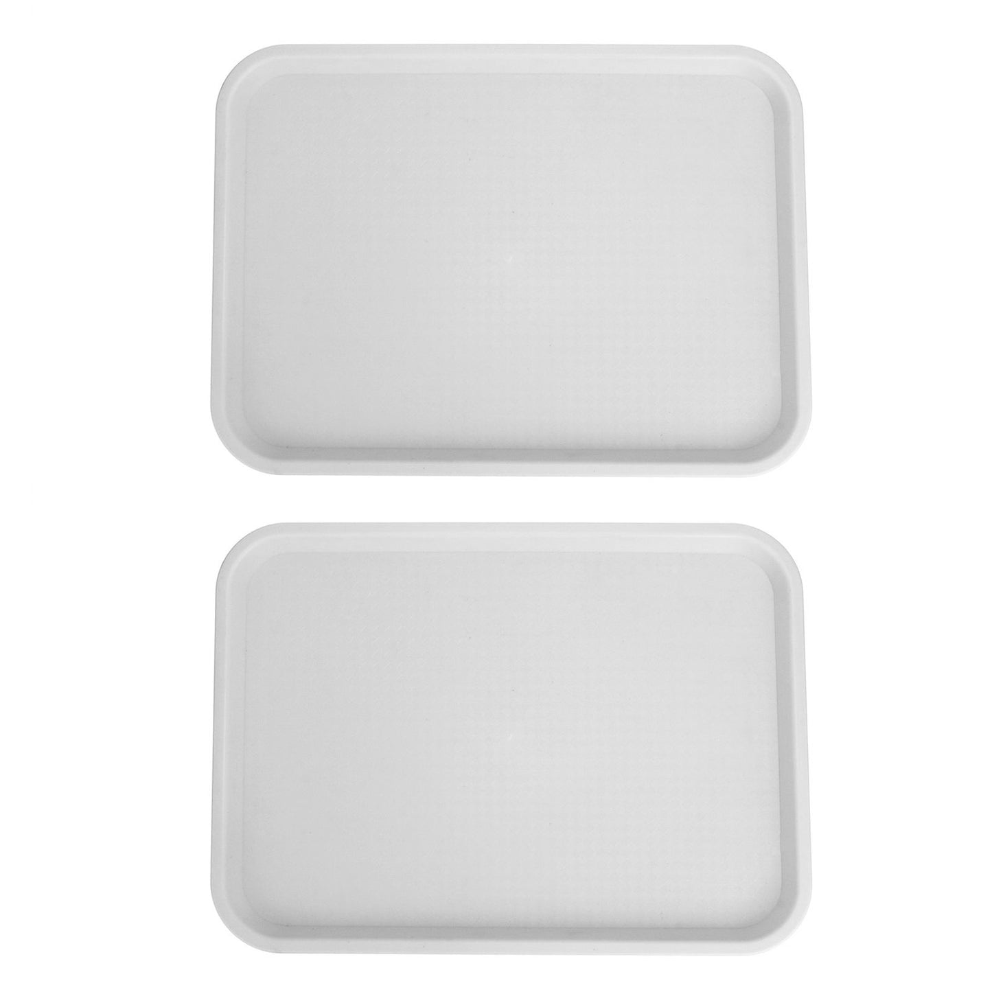 2pcs Food Tray Multifunctional Thickened Slip Resistance Chinese Fast Food Serving Tray for Dining Hall RestaurantsWhite