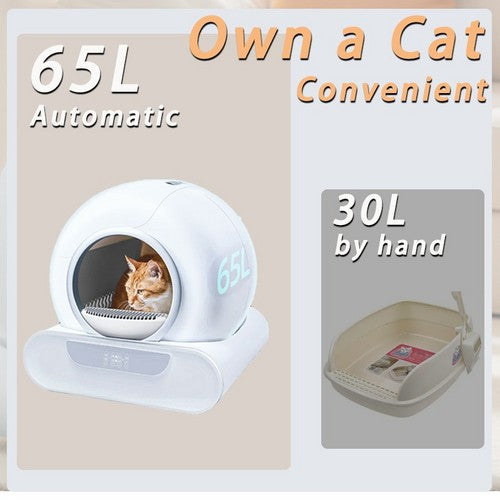 65L Automatic Self-Cleaning Cat Litter Box | Remote Control | Smart App