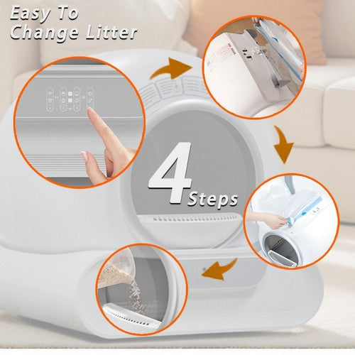 65L Automatic Self-Cleaning Cat Litter Box | Remote Control | Smart App