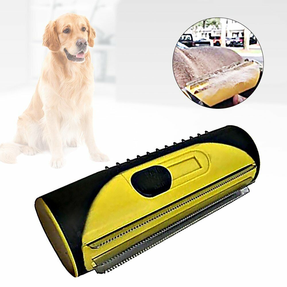 Yellow Pet Deshedding Roll Comb | Self-Cleaning | Removes Loose Fur | Cats & Dogs