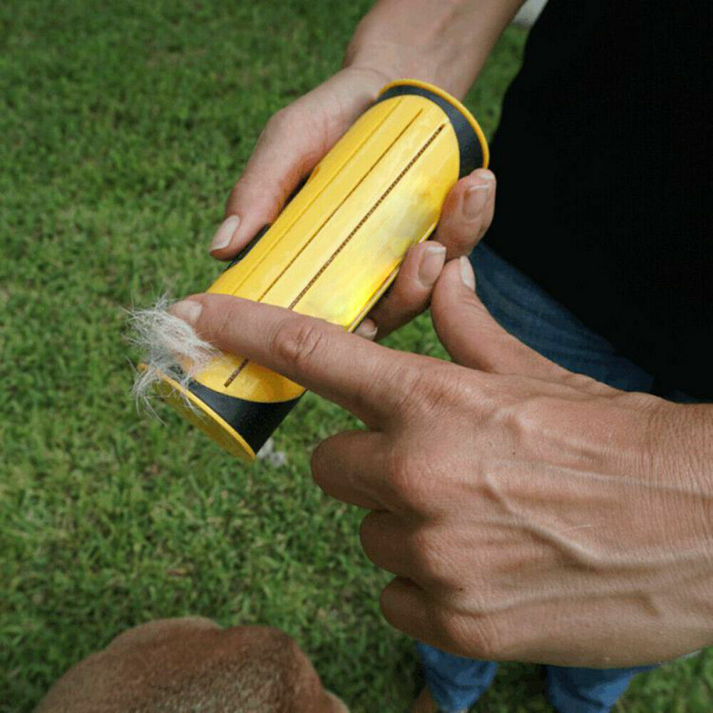 Yellow Pet Deshedding Roll Comb | Self-Cleaning | Removes Loose Fur | Cats & Dogs