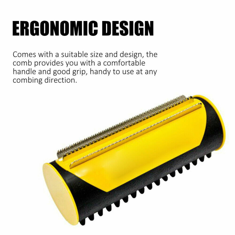 Yellow Pet Deshedding Roll Comb | Self-Cleaning | Removes Loose Fur | Cats & Dogs