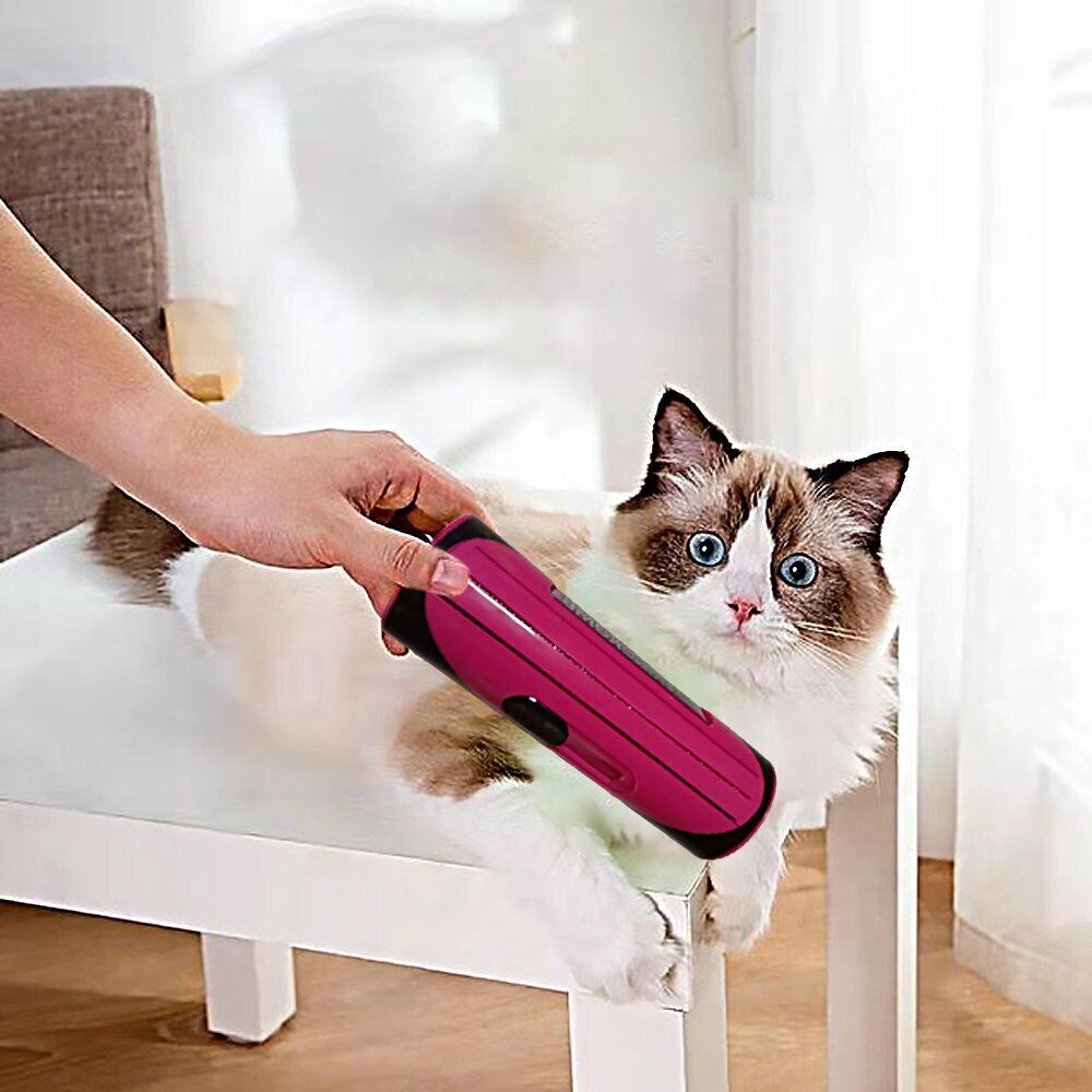 Red Pet Deshedding Roll Comb | Self-Cleaning | Removes Loose Fur | Cats & Dogs