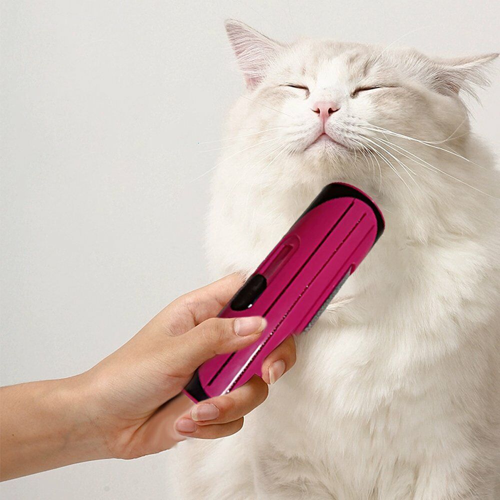 Red Pet Deshedding Roll Comb | Self-Cleaning | Removes Loose Fur | Cats & Dogs