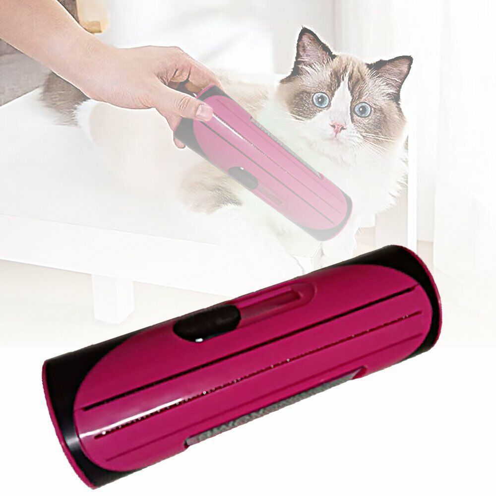 Red Pet Deshedding Roll Comb | Self-Cleaning | Removes Loose Fur | Cats & Dogs