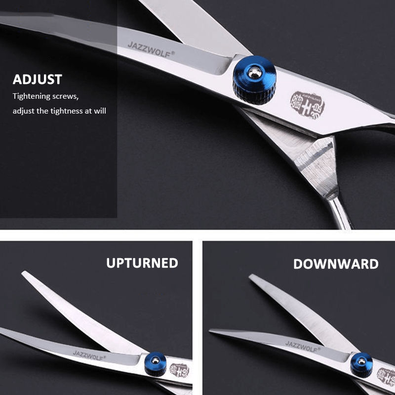Professional Pet Grooming Scissors Set | Dog Shear Hair Cutting Curved Tool Kit