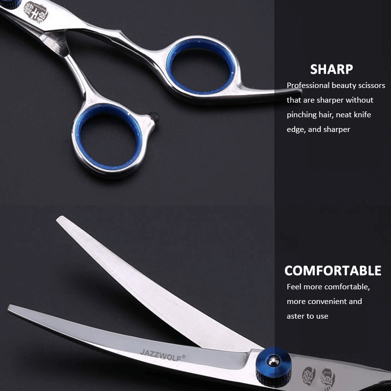 Professional Pet Grooming Scissors Set | Dog Shear Hair Cutting Curved Tool Kit