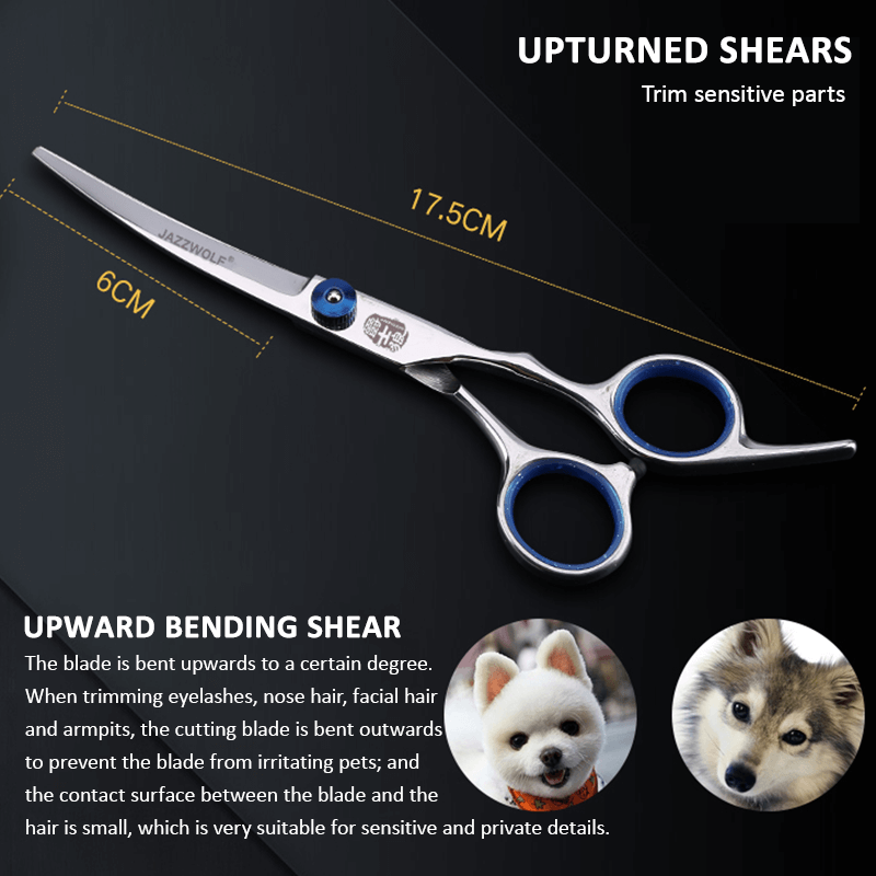 Professional Pet Grooming Scissors Set | Dog Shear Hair Cutting Curved Tool Kit