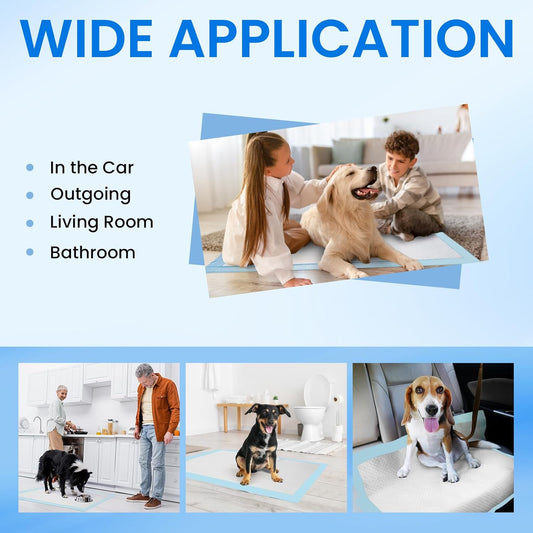 50-Pack Pet Training Pads | Super Absorbent | 60x90cm | Dog & Cat