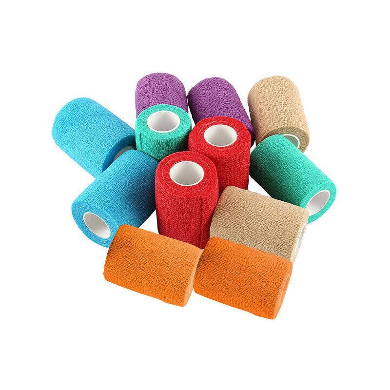 12 Pack Self-Adhesive Cohesive Wrap Bandage for Pets | 10cm x 4.5m | Protective Bandages