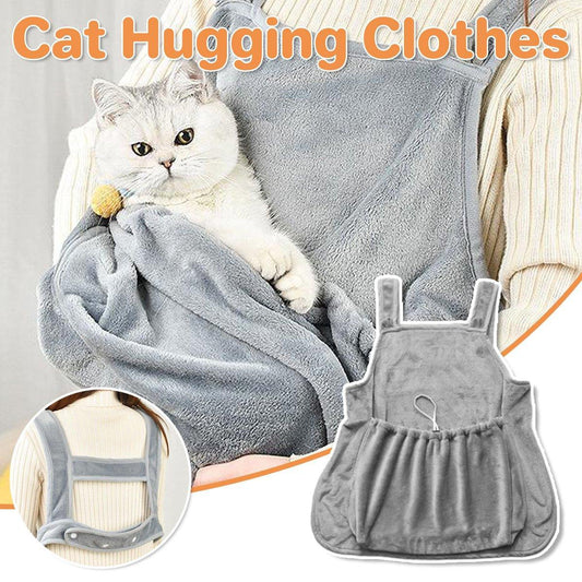 Non-Stick Cat Grooming Apron | Kangaroo-Style Pet Grooming Bib | No-Hole Design