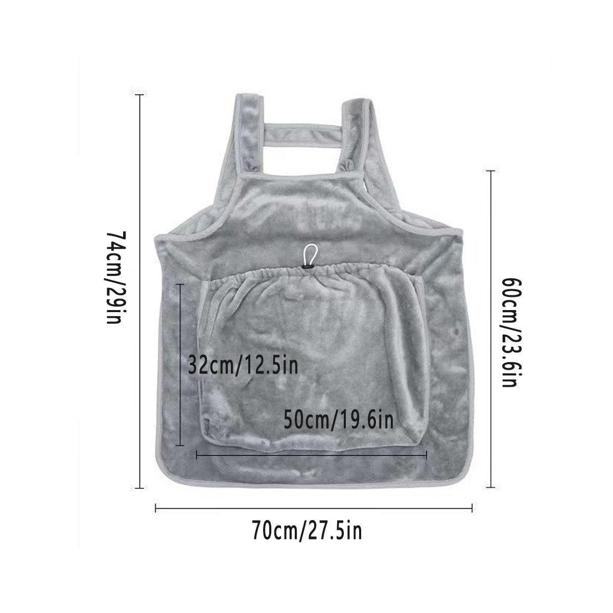 Non-Stick Cat Grooming Apron | Kangaroo-Style Pet Grooming Bib | No-Hole Design