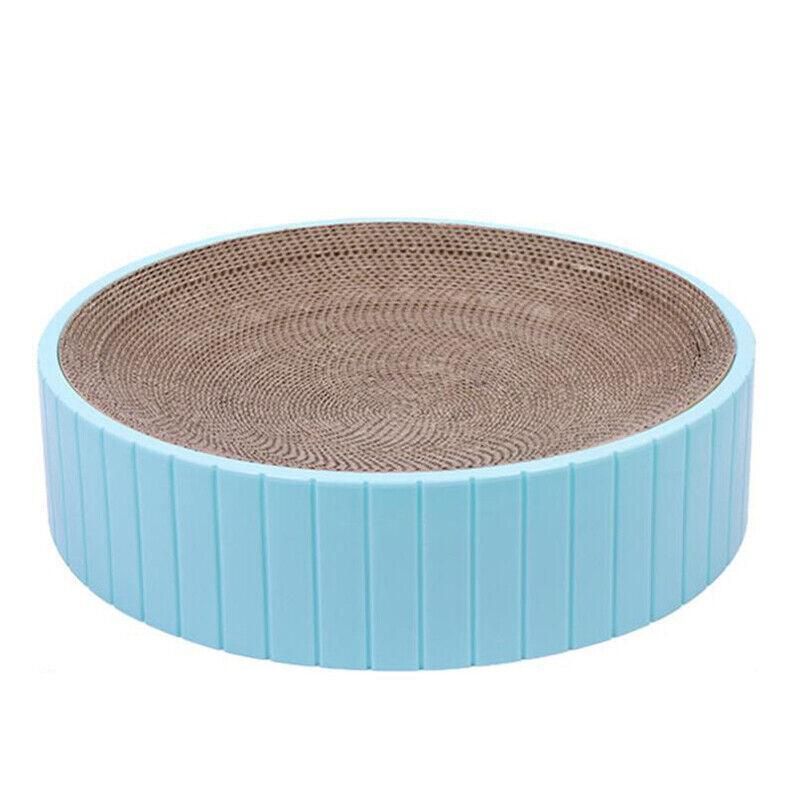 Blue 2-in-1 Round Cat Scratching Board | Lounge Bed & Scratcher Bowl | Cat Sofa