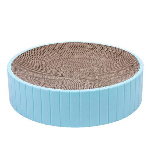 Blue 2-in-1 Round Cat Scratching Board | Lounge Bed & Scratcher Bowl | Cat Sofa