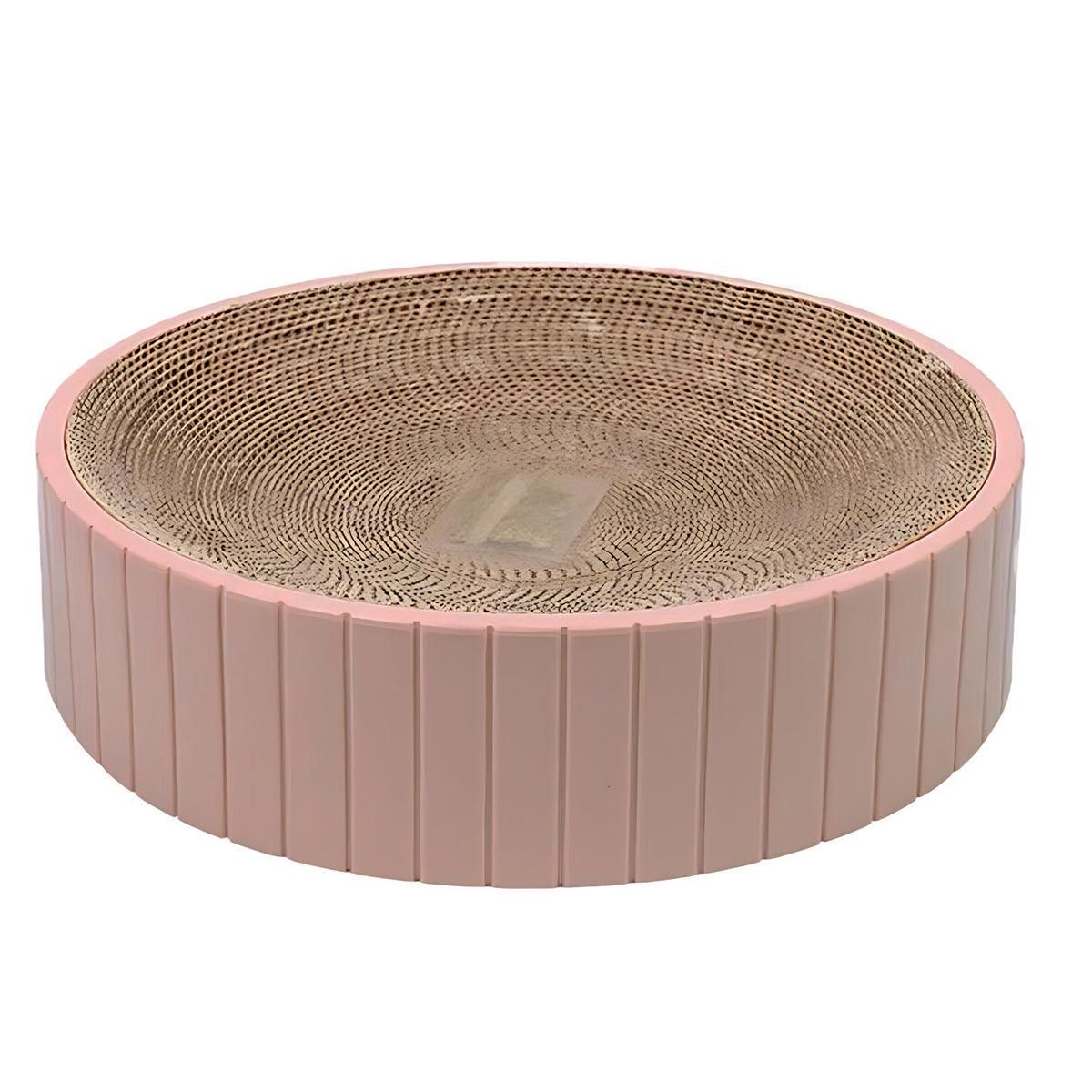 Pink 2-in-1 Round Cat Scratching Board | Lounge Bed & Scratcher Bowl | Cat Sofa