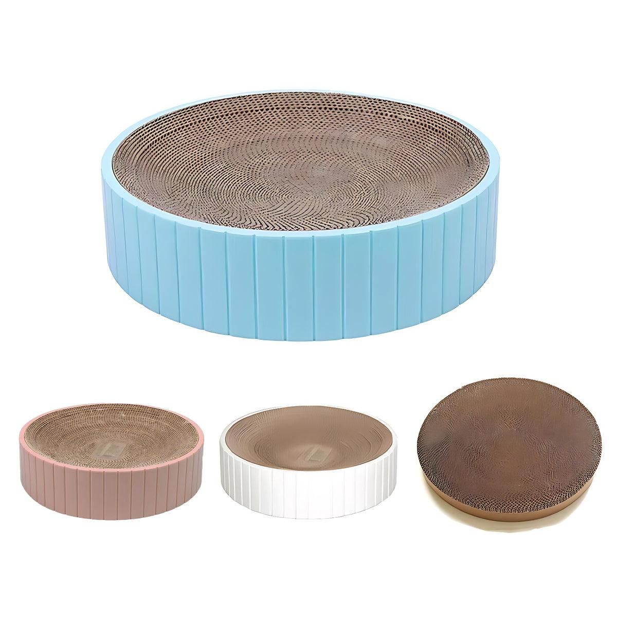 Pink 2-in-1 Round Cat Scratching Board | Lounge Bed & Scratcher Bowl | Cat Sofa