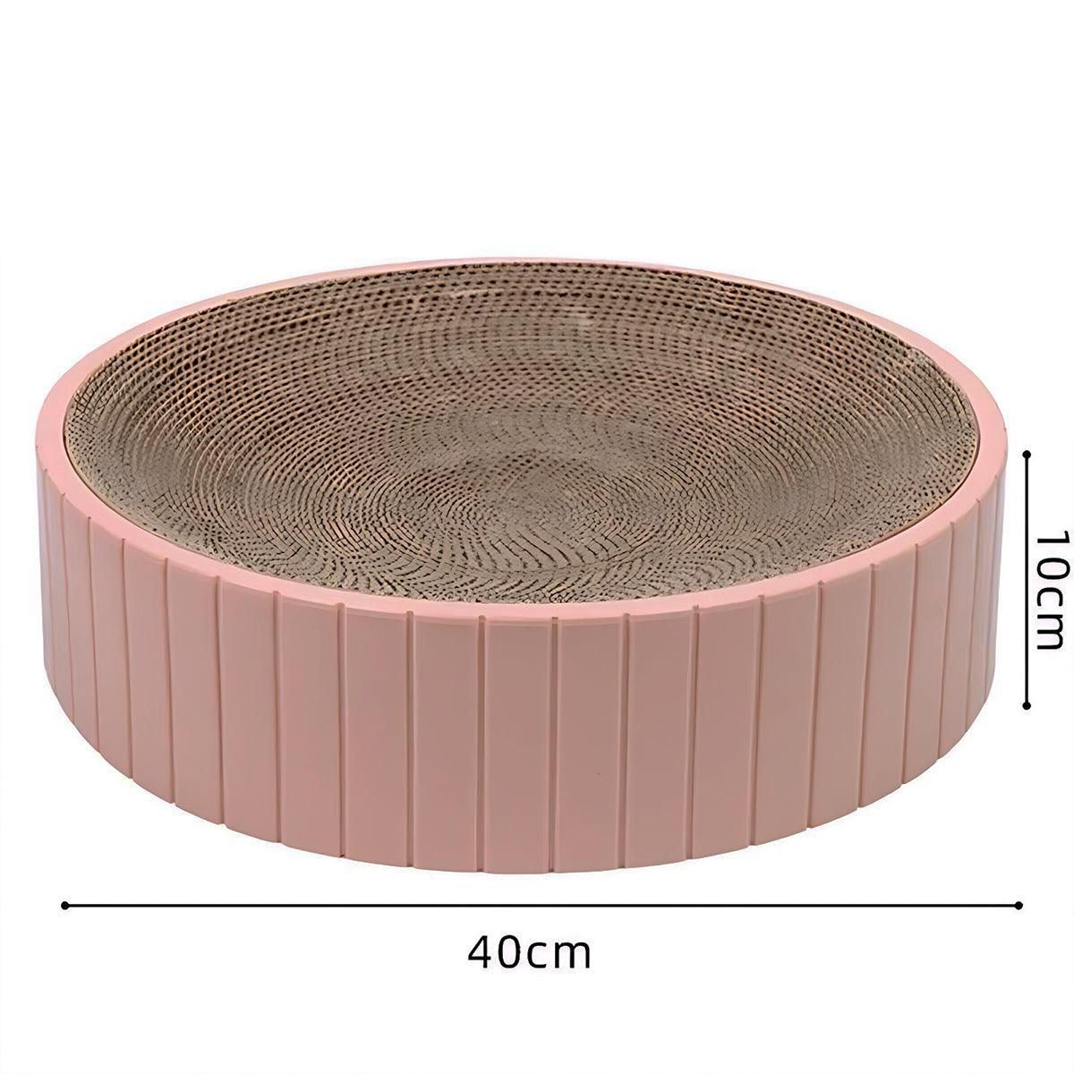 Pink 2-in-1 Round Cat Scratching Board | Lounge Bed & Scratcher Bowl | Cat Sofa