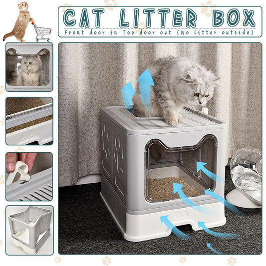 Self-Cleaning Hooded Cat Litter Box | Large Capacity | Easy Clean