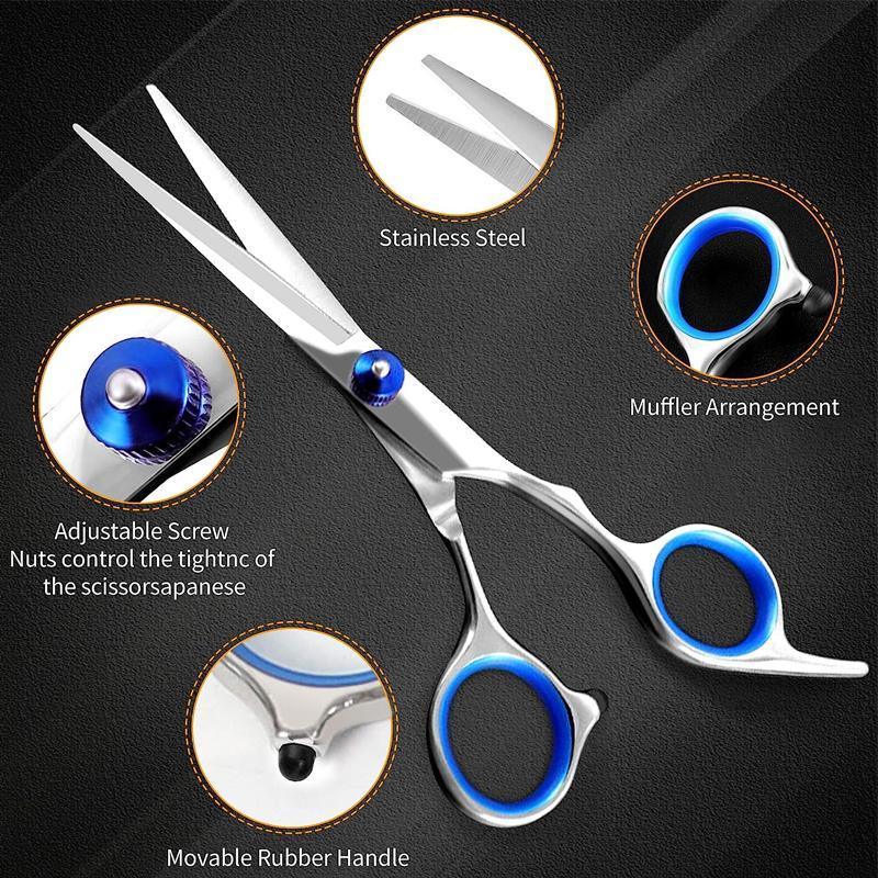 7 PCS Pet Grooming Scissors Set | Straight, Curved & Thinning Shears | Dogs & Cats