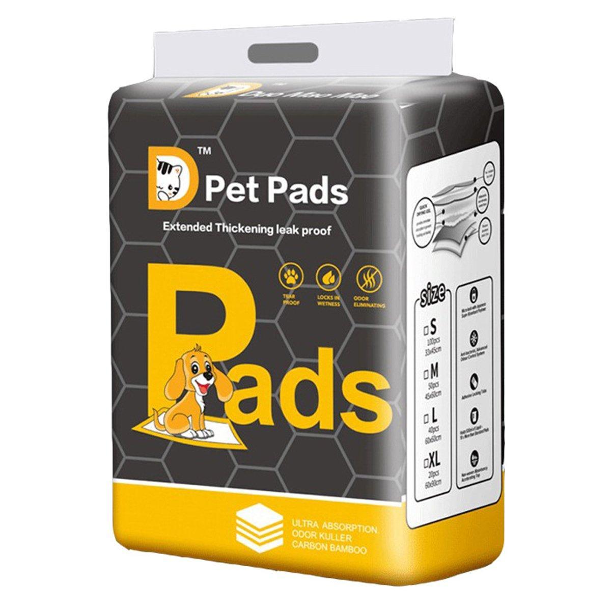Bamboo Charcoal Deodorant Pet Pads | Dogs & Cats | Large 60x60cm | 40 Pack