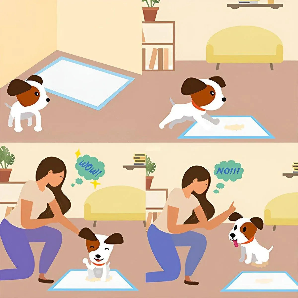 Dog Puppy Training Pads | Thickened Absorbent Pee Pads | Medium 60x45cm | 50 Pack