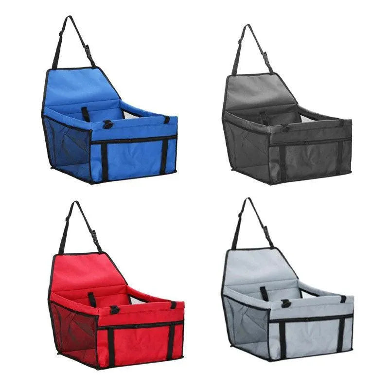 Black Pet Car Booster Seat | Travel Carrier Basket | Secure Design | Cats & Dogs