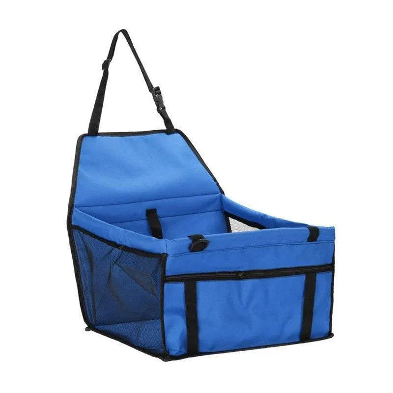 Blue Pet Car Booster Seat | Travel Carrier Basket | Secure Design | Cats & Dogs