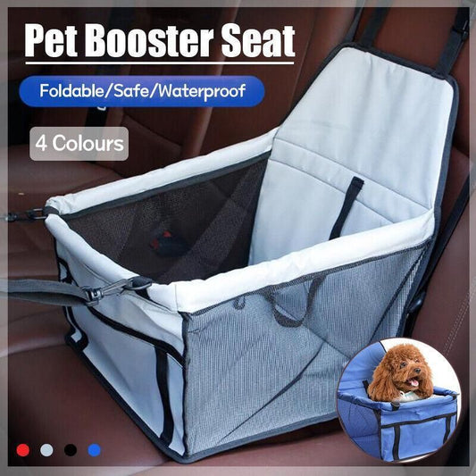 Blue Pet Car Booster Seat | Travel Carrier Basket | Cats & Dogs