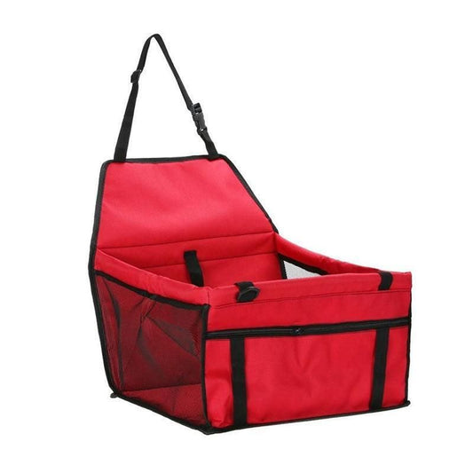 Red Pet Car Booster Seat | Travel Carrier Basket | Cats & Dogs