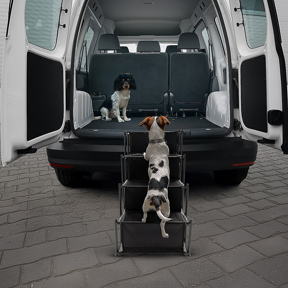 Folding Dog Car Boot Steps | Lightweight Strong Pet Stairs | All Dog Sizes