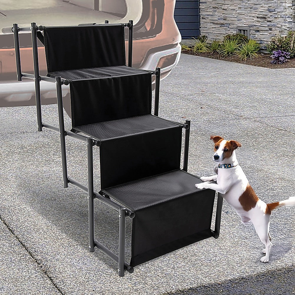 Folding Dog Car Boot Steps | Lightweight Strong Pet Stairs | All Dog Sizes