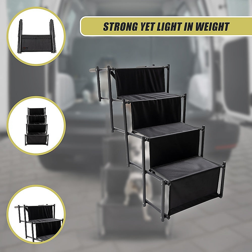 Folding Dog Car Boot Steps | Lightweight Strong Pet Stairs | All Dog Sizes
