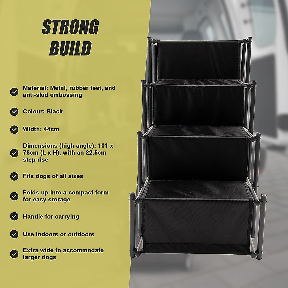 Folding Dog Car Boot Steps | Lightweight Strong Pet Stairs | All Dog Sizes