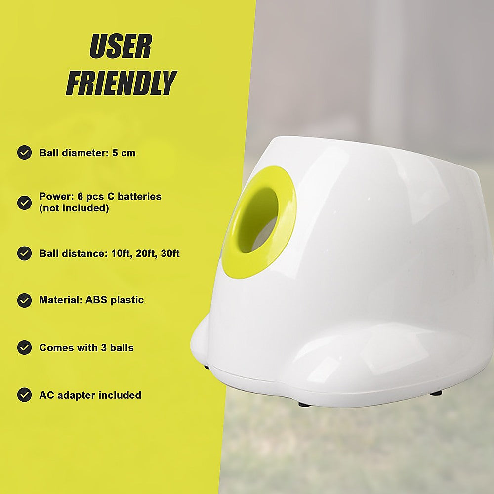 Automatic Dog Ball Launcher | Tennis Fetch Throwing Machine | Includes 3 Balls