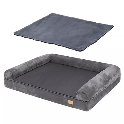 XL Large Orthopedic Dog Bed | 3-Side Comfort Bolster Padded