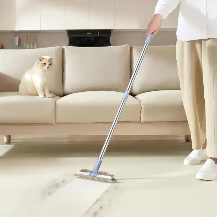 Grey Pet Hair Removal Tool Set | Multi-Purpose Sweeper Scraper & Handheld Fur Remover