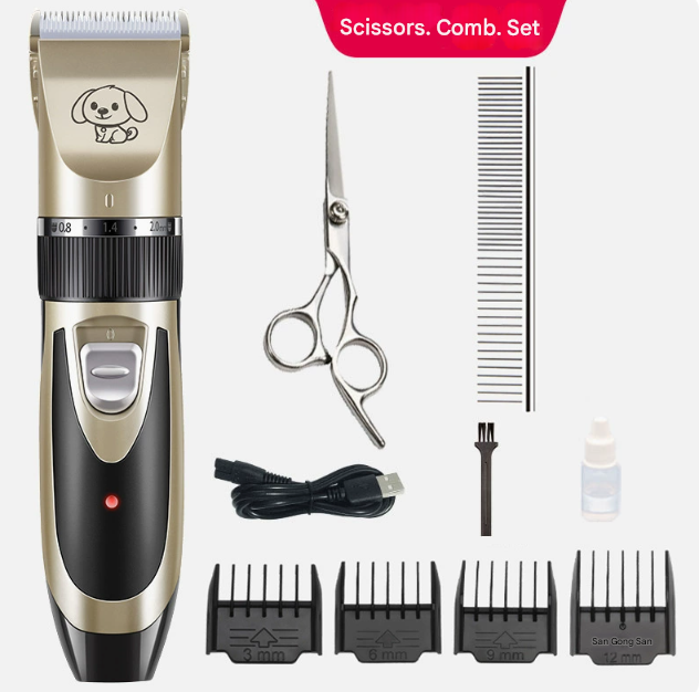 Silent Pet Hair Clipper | Electric Low-Noise Grooming Clippers | Dog & Cat
