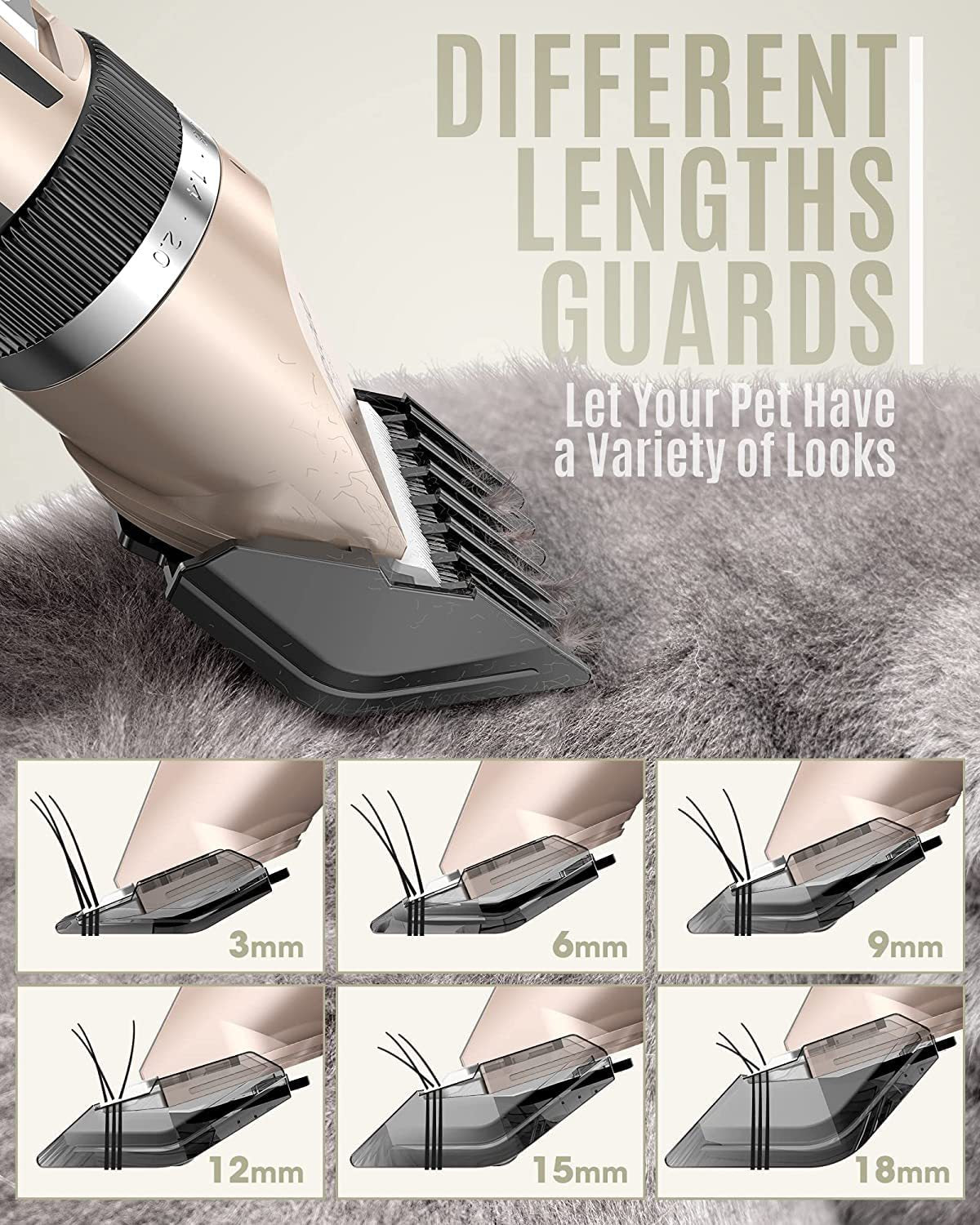Silent Pet Hair Clipper | Electric Low-Noise Grooming Clippers | Dog & Cat