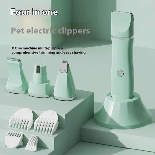 Light Green 4-in-1 Pet Grooming Electric Clipper | Dog & Cat