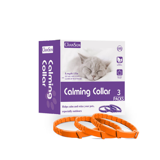 Orange Natural Calming Collar for Cats | Essential Oil Infused | 3 Pack | Adjustable