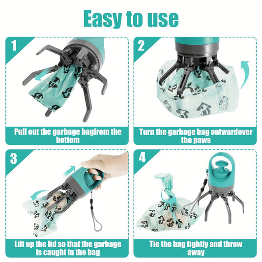 Orange 6-Claw Pet Pooper Scooper | Portable