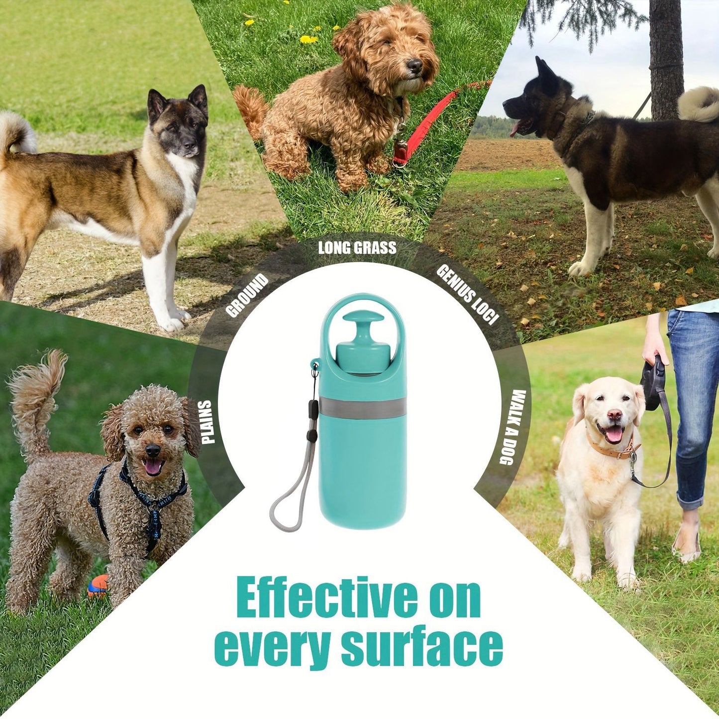 Orange 6-Claw Pet Pooper Scooper | Hands-Free Dog Waste Picker with Bag Dispenser | Portable